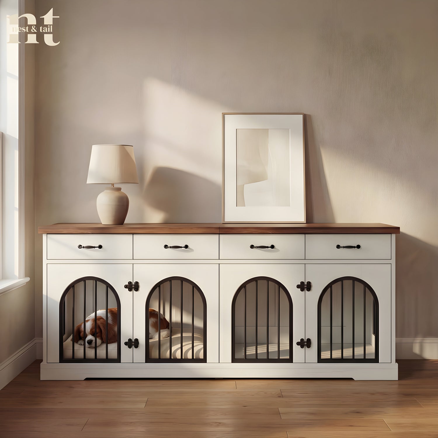 The Estate Edition — Luxury Double Dog Crate Furniture